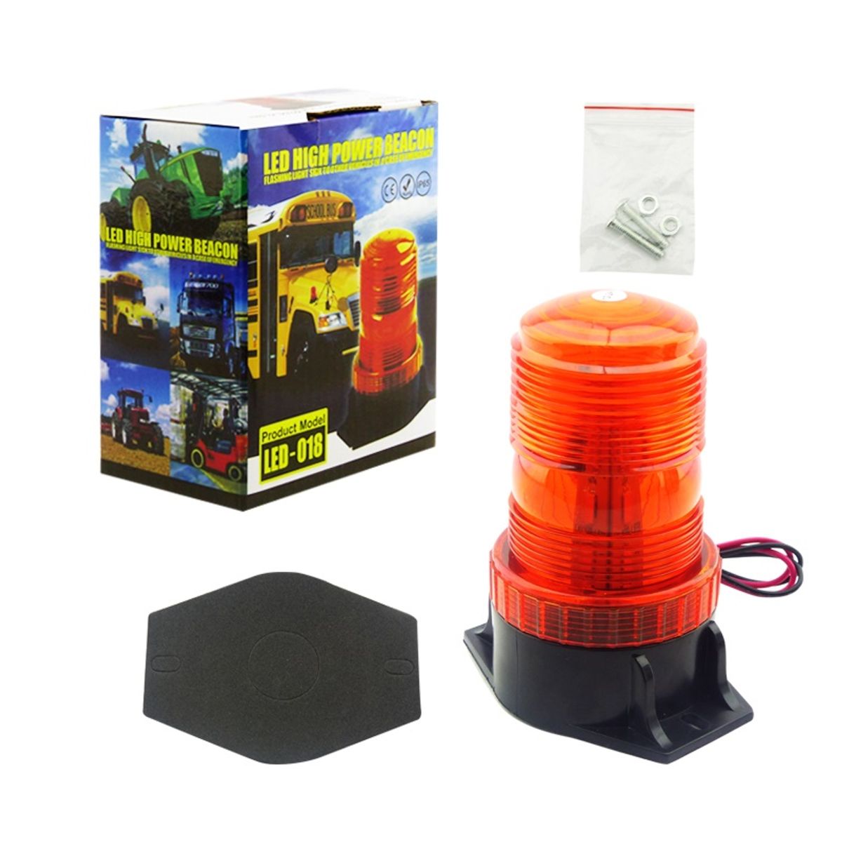 GENERICO - Baliza Led Estrobo Ámbar Apernable 12-24 Volt