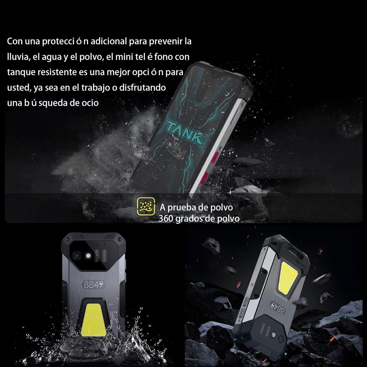 UNIHERTZ - TankMini celular pantalla 4.3 16GB+256GB 100MP