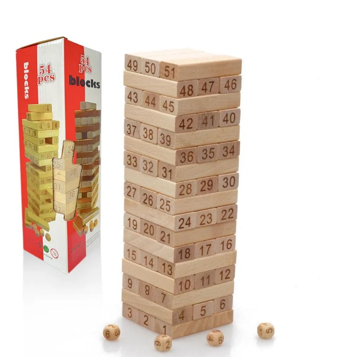 GENERICO - Juego de Madera Estilo Jenga Familiar 54 Piezas High