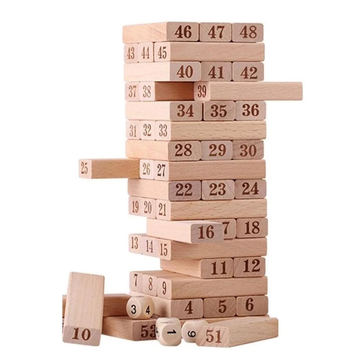 GENERICO - Juego de Madera Estilo Jenga Familiar 54 Piezas High