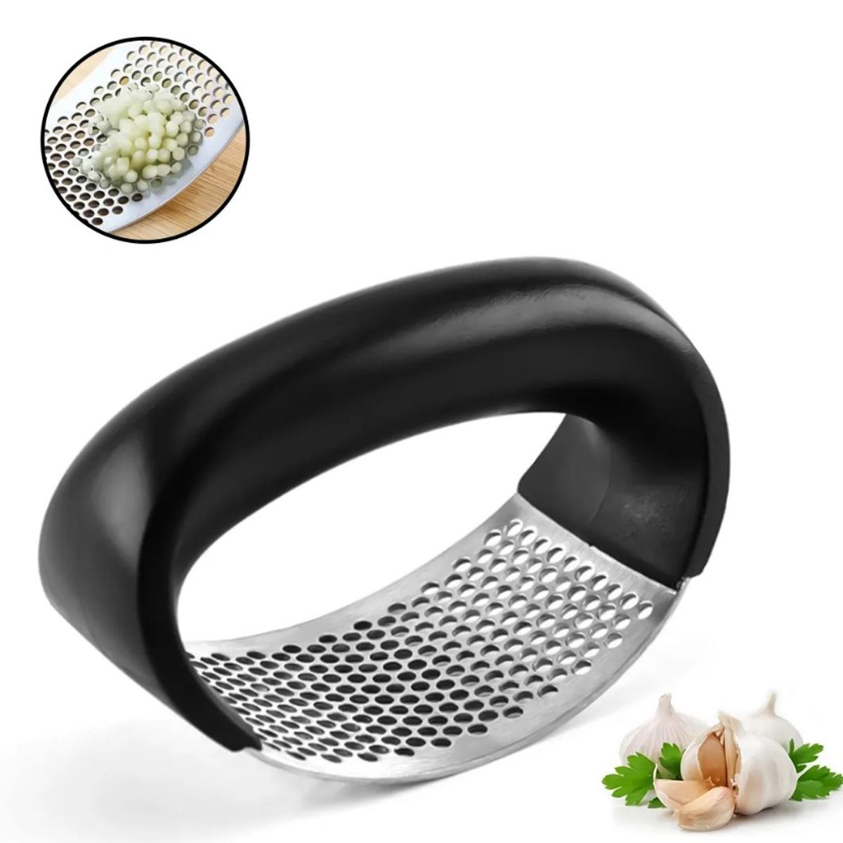 GENERICO - Prensa Trituradora de Ajo Utensilio Cocina Negro