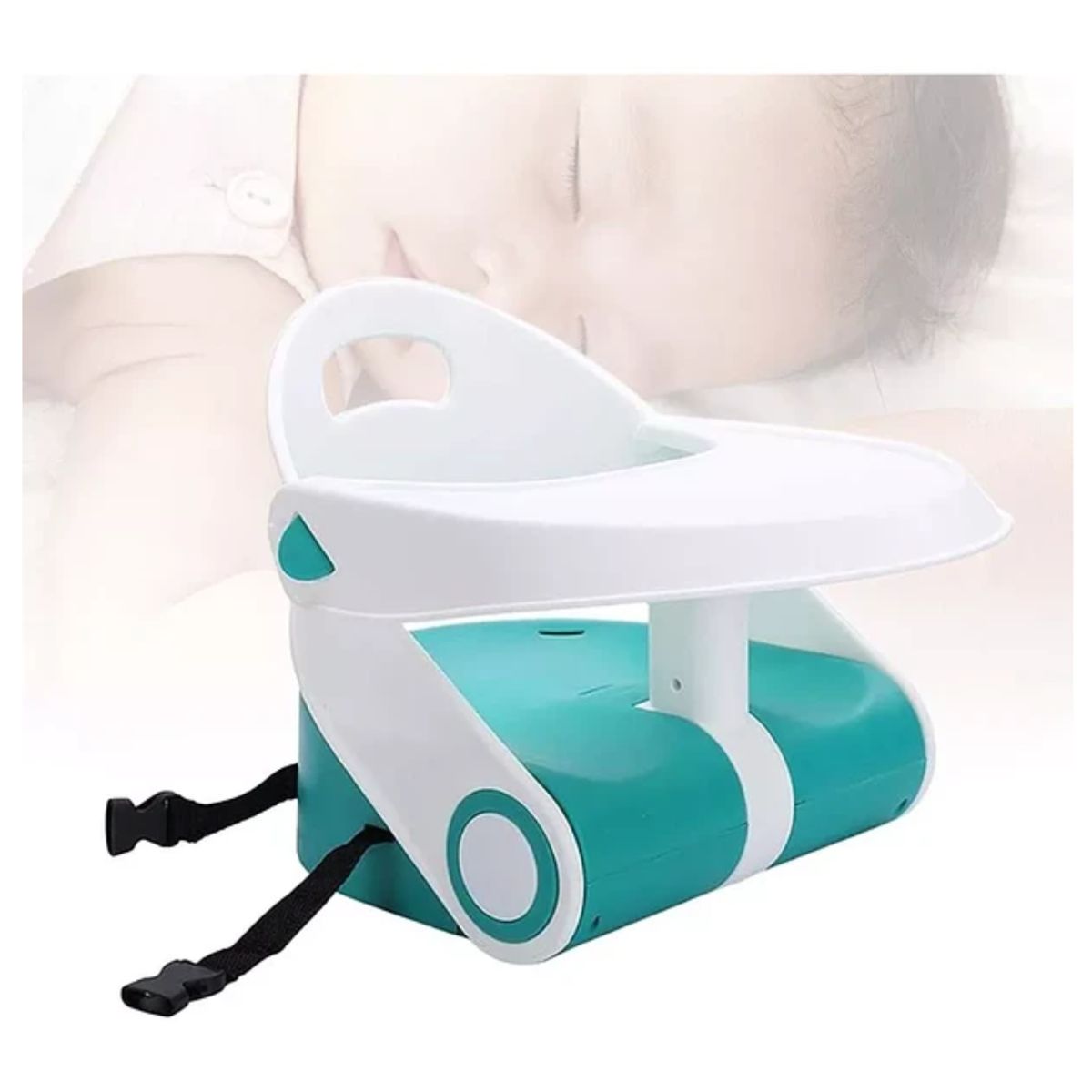 GENERICO - Silla De Alimentacion Con Elevador Plegable Para Niños Bebes Elevador Blanco