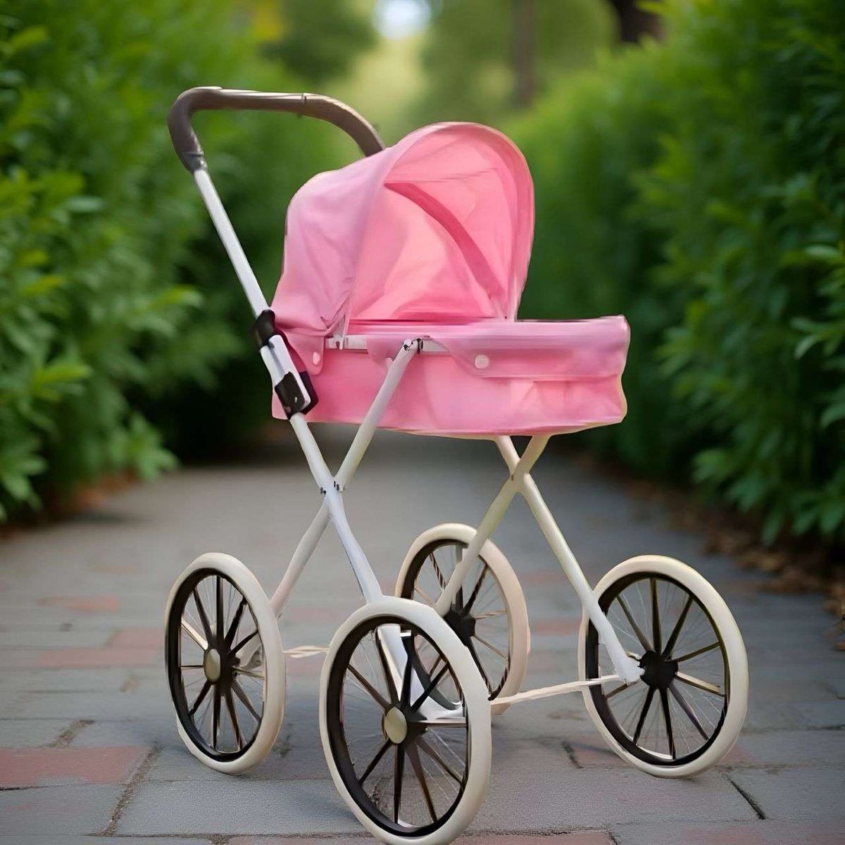 GENERICO - Coche De Muñeca Carreola Ruedas Grandes Rosa