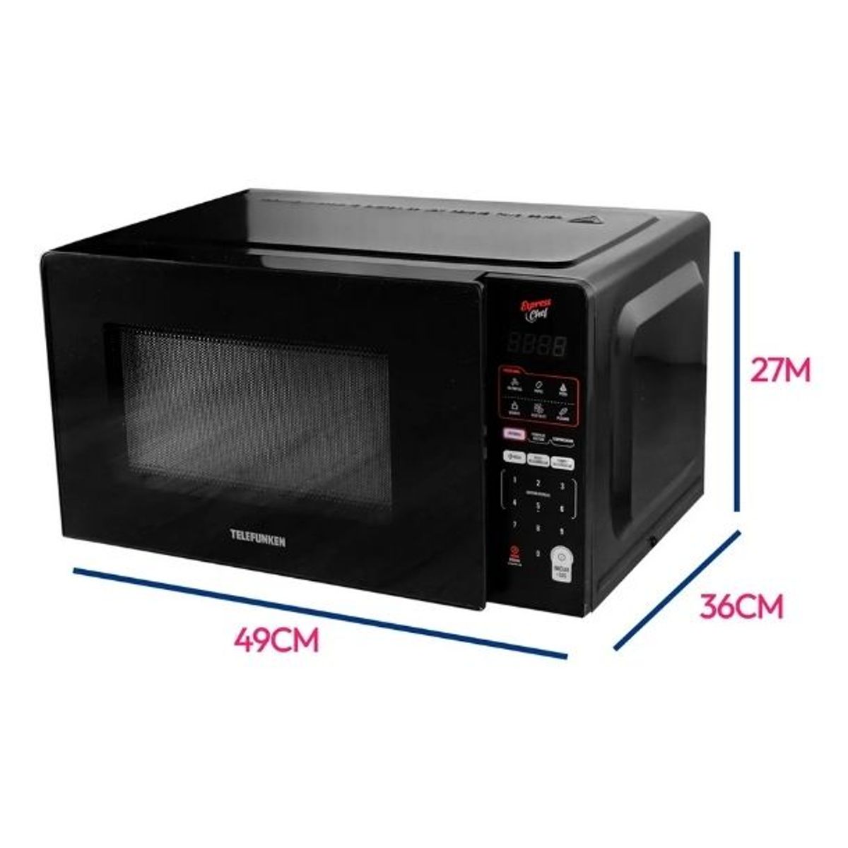 TELEFUNKEN - Horno Microondas Telefunken Tfk-26 Dg Microondas 13 Lts 900w Color Negro