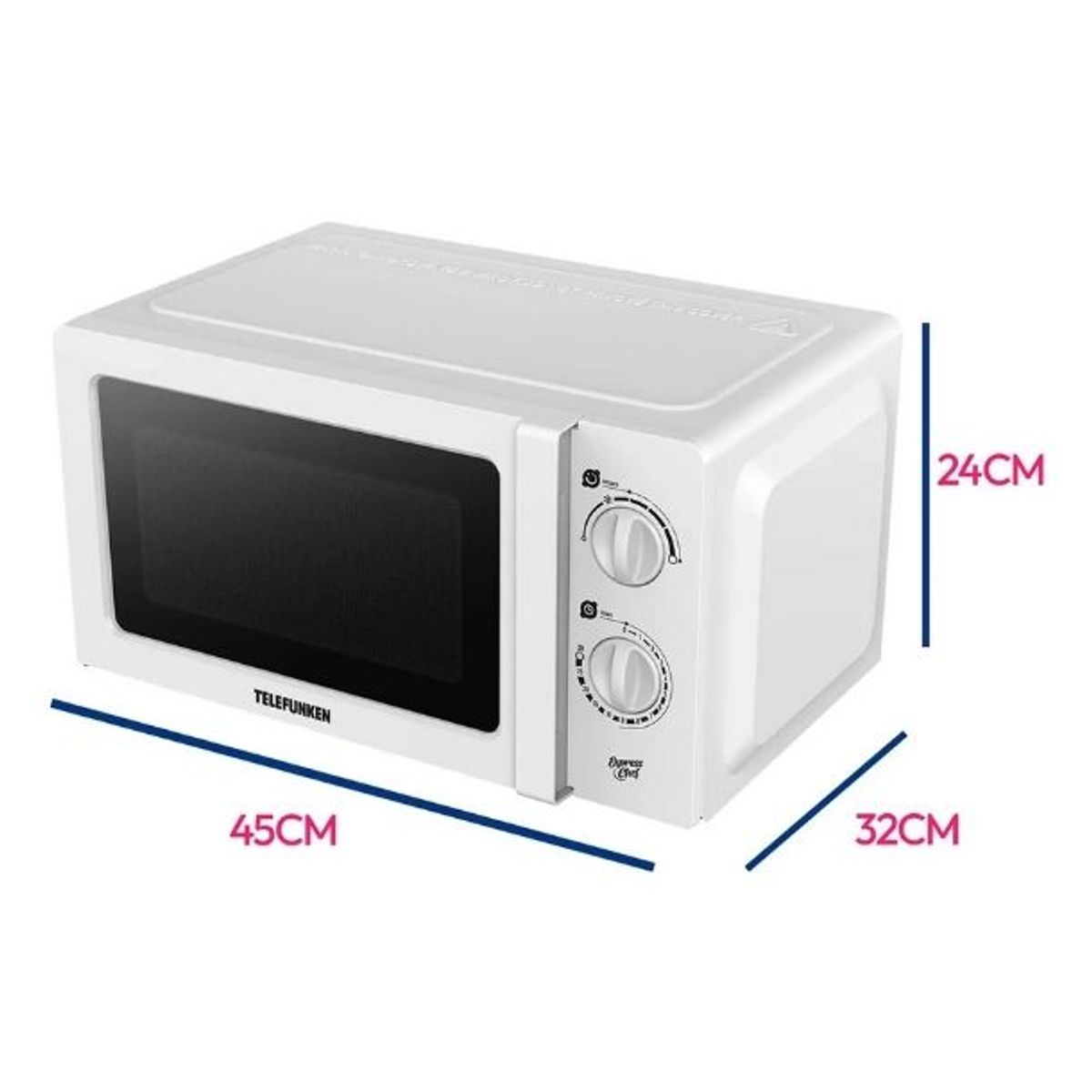 TELEFUNKEN - Horno Microondas Telefunken Tfk-20 A Microondas Color Blanco 8 Litros 700w