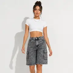 D'JOE - Short Bermuda Cargo Wide Leg Mujer Sophia
