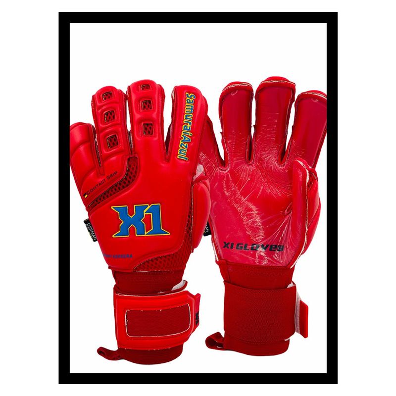 X1 GLOVES - Guante De Futbol X1 Samurai Azul Pro