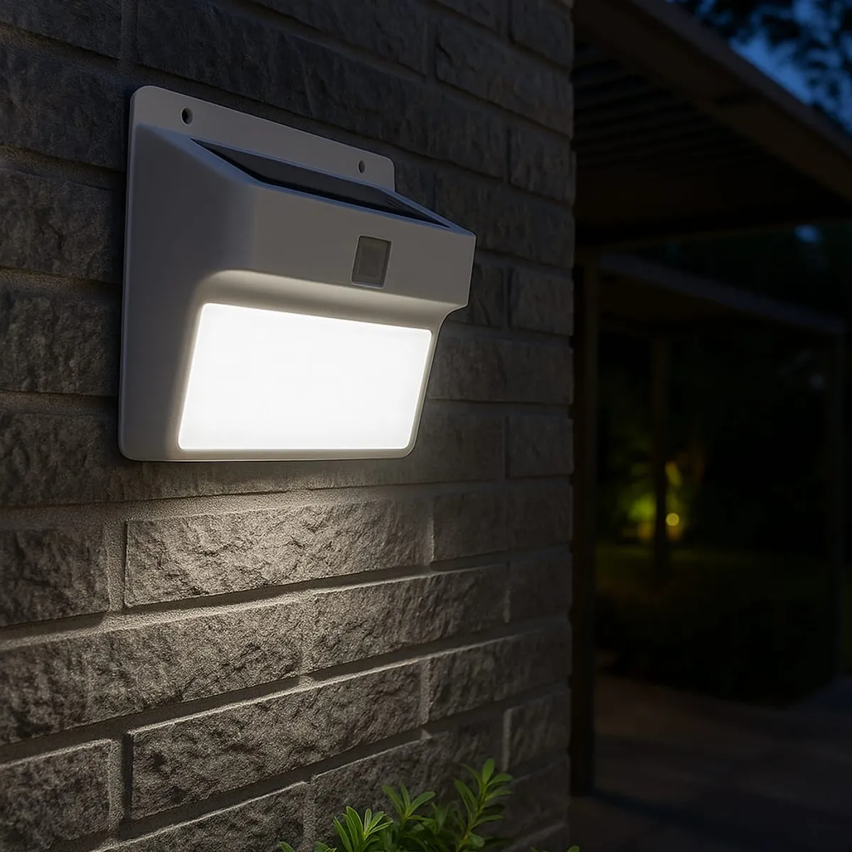 GENERICO - Aplique Lámpara Solar De Muro 27 Smd Con Sensor Ip65 Blanco
