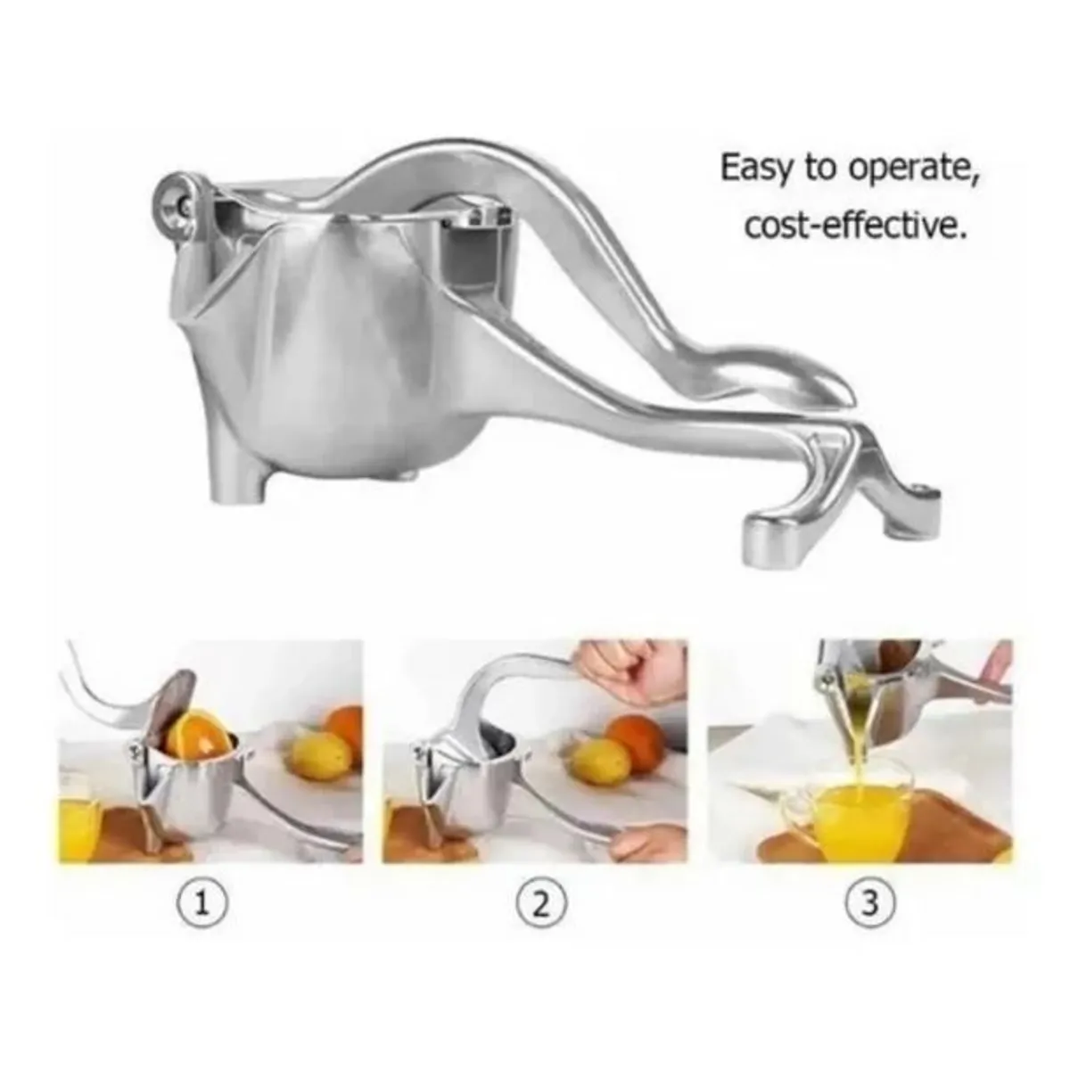 GENERICO - Exprimidor Manual Para Diferentes Frutas Naranja Limón Otras Resistente Hierro Acero