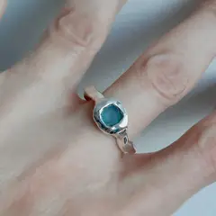 GENERICO - Anillo de Plata 950 con piedra natural