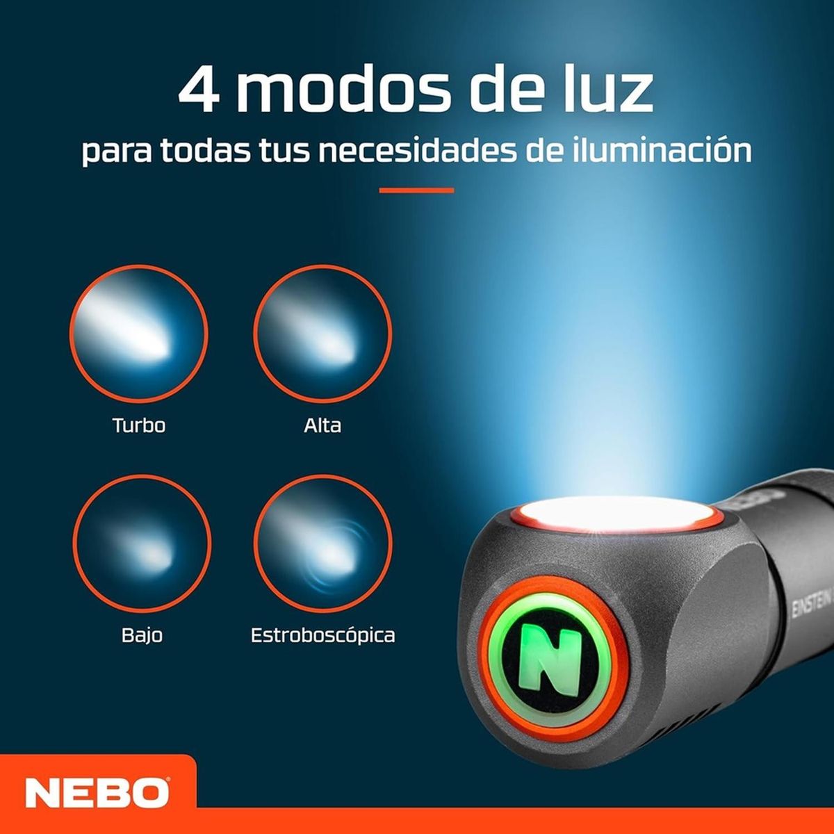 NEBO - Linterna Frontal Recargable NEBO Einstein 600+ Lúmenes
