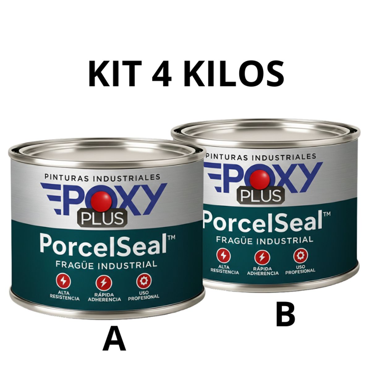 PASTA IMPERMEABLE ANTIHONGOS - PorcelSeal™ - Fragüe Industrial  KIT 4KG, marca EPOXY - Foto 2