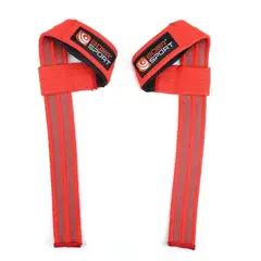 GENERICO - Lifting straps correas de muñeca gimnasio crossfit pesas Roja