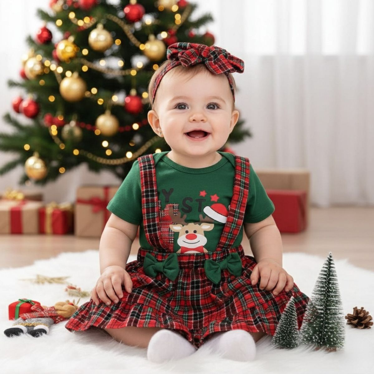 JUMP KIDS - Vestido Conjunto de Navidad Bebé niña