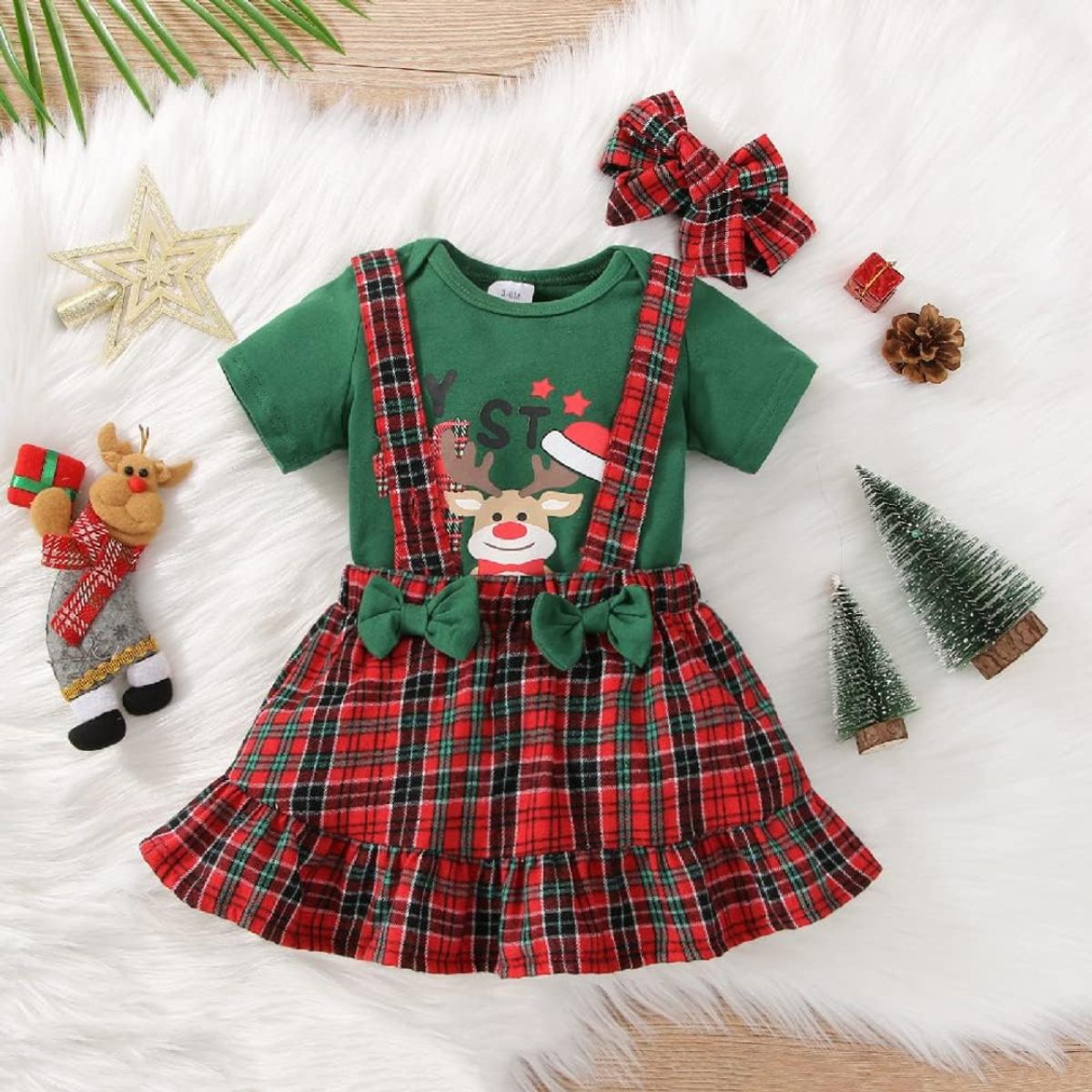 JUMP KIDS - Vestido Conjunto de Navidad Bebé niña