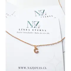 NAZ - Collar baño de oro con inicial C
