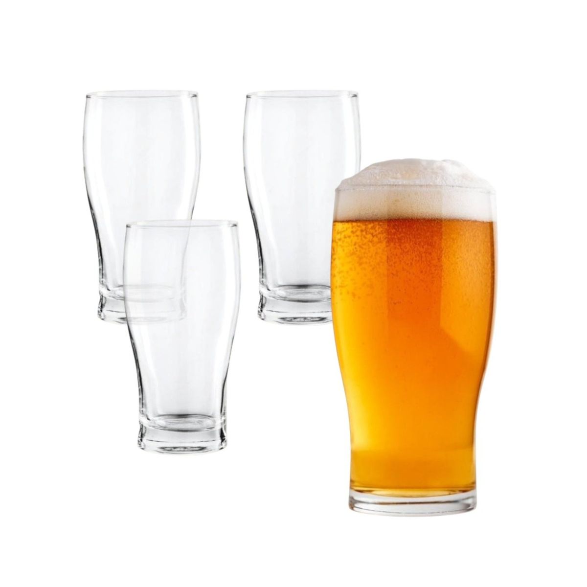 ALLEGRA - SET DE 4 VASOS CERVECEROS DE VIDRIO 560ML AMBERES ALLEGRA