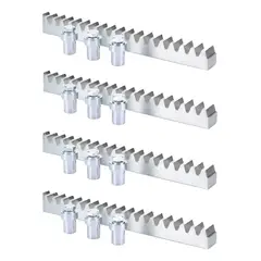 GENERICO - Cremallera Metálica Porton Automático Pack 4 Unidades Plateado