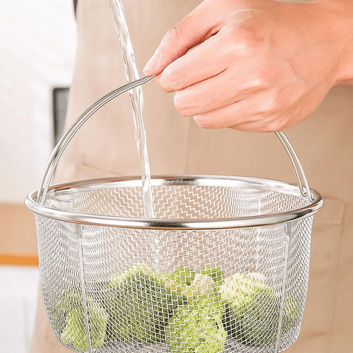 HOMESTAR - Colador Escurridor Acero Inoxidable 20 cm - Verduras y Pasta