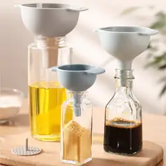 HOMESTAR - Set 3 Embudos con Filtro Extraíble - Aceite, Salsas y Especias