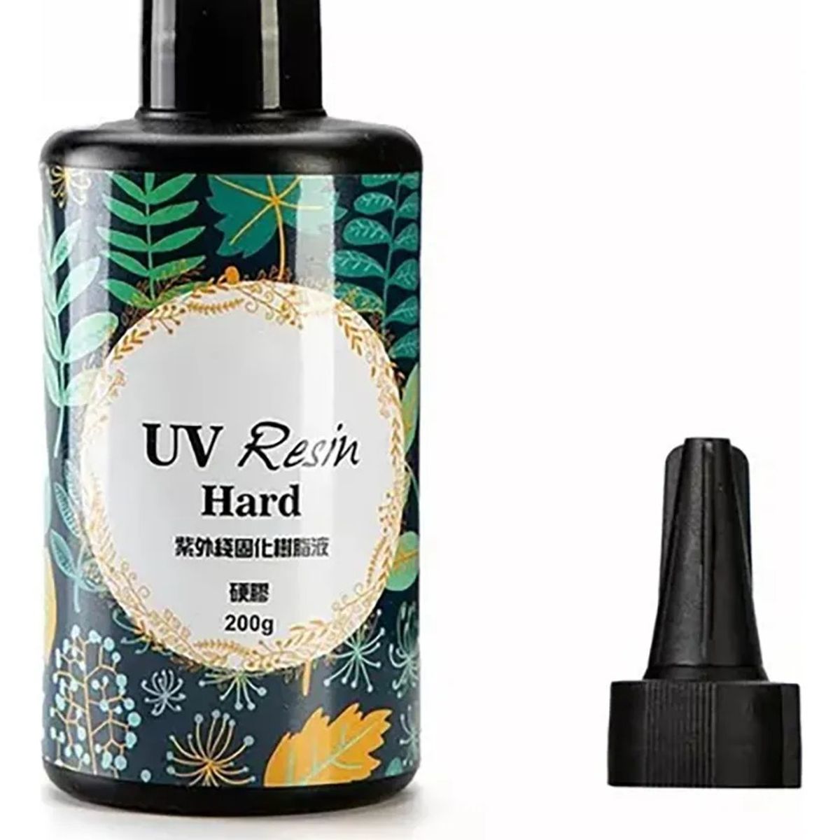 GENERICO - Kit Resina Uv 200g Crystal De Secado Rapido Negro
