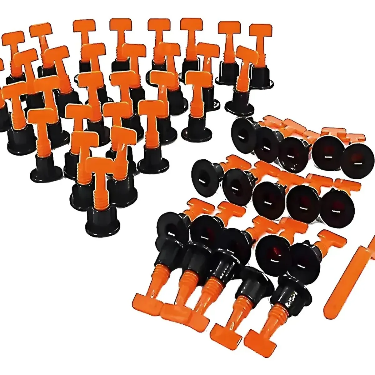 GENERICO - Kit Nivelador Ceramica Separadores Ceramica Reutilizable 50p Naranja