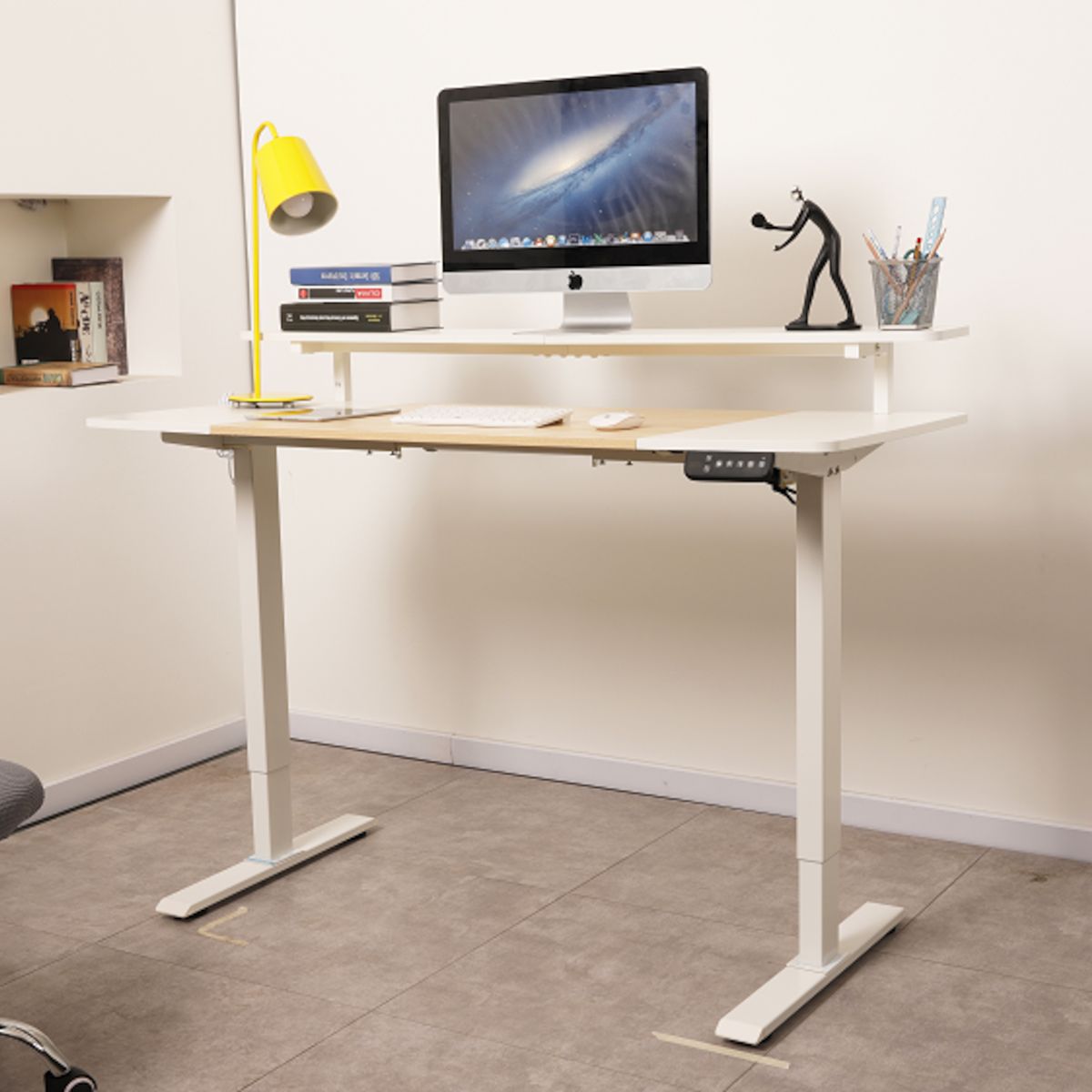 AGUILA - Escritorio Eléctrico Elevable Harmony Rise 140 cm - Arce y Blanco