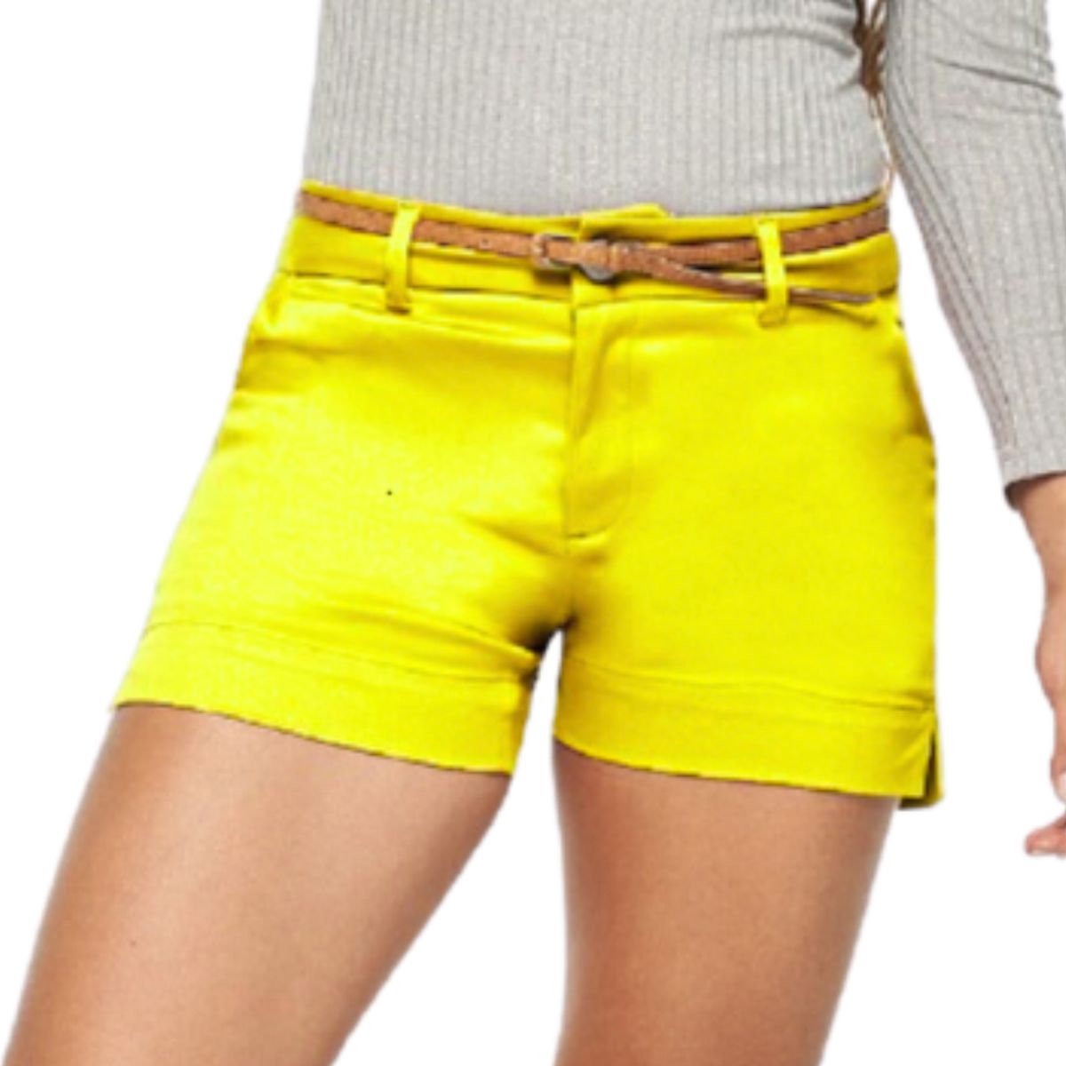 TRUCCOS JEANS - Short Tiro Alto Mujer Algodón Elasticado  Colores Vibrantes T6771