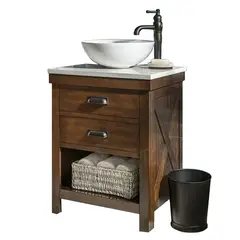 GENERICO - Mueble Vanitorio Lavamanos Rustico 48x40x78cm Madera