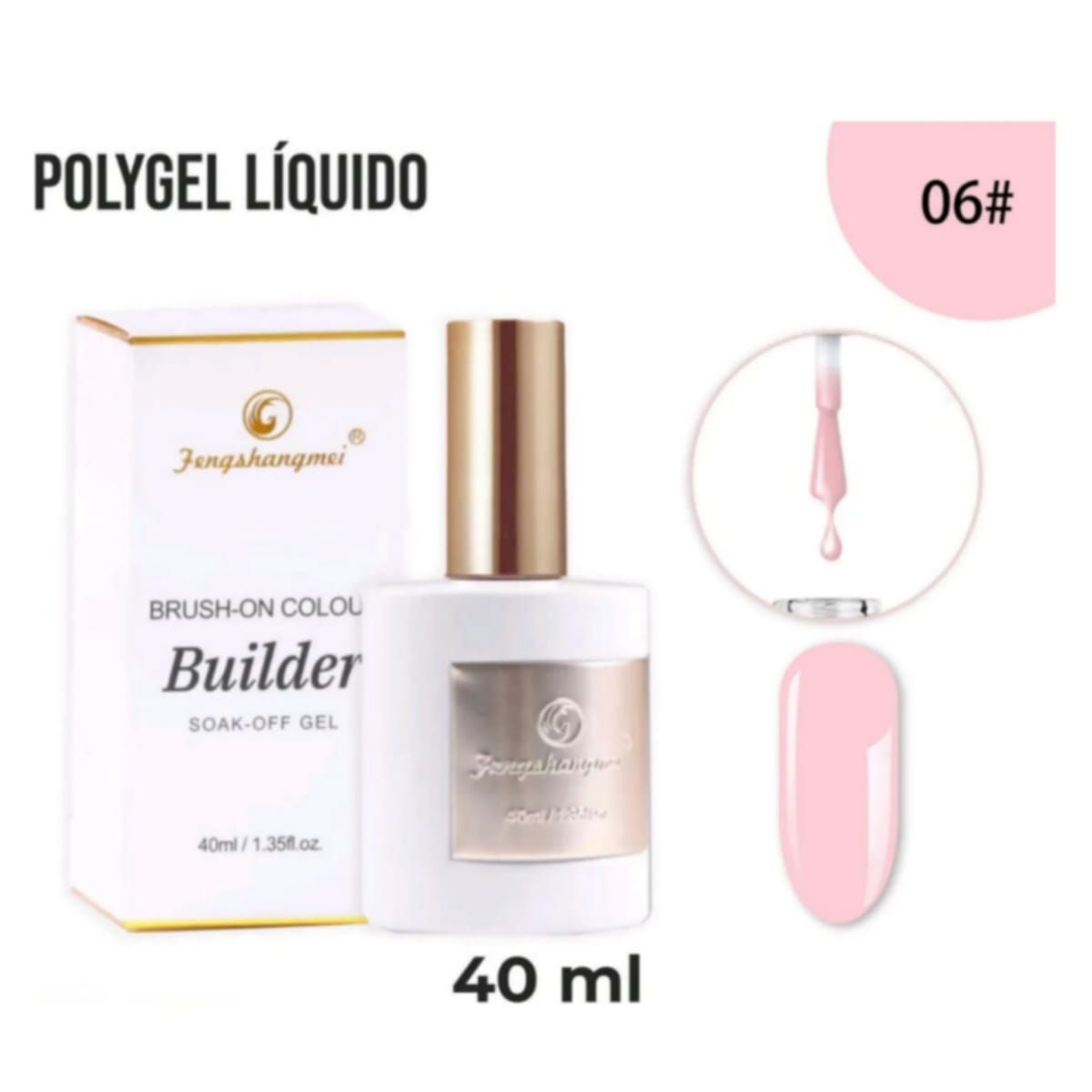 GENERICO - Builder Gel Constructor Extencion Uñas 40ml  Rosado 06