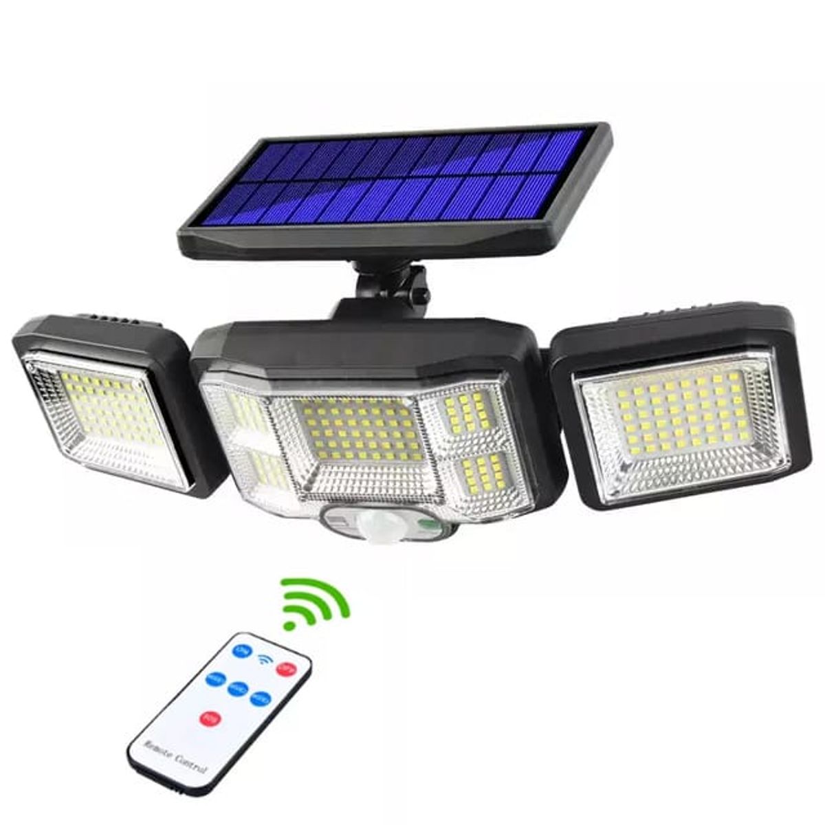 IRM - Foco Solar Triple Cabezal Control Remoto