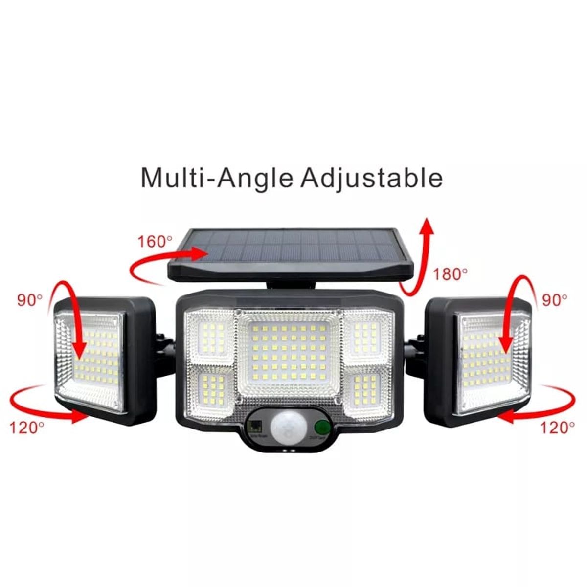 IRM - Foco Triple Solar Cabezal Ajustable Control Remoto