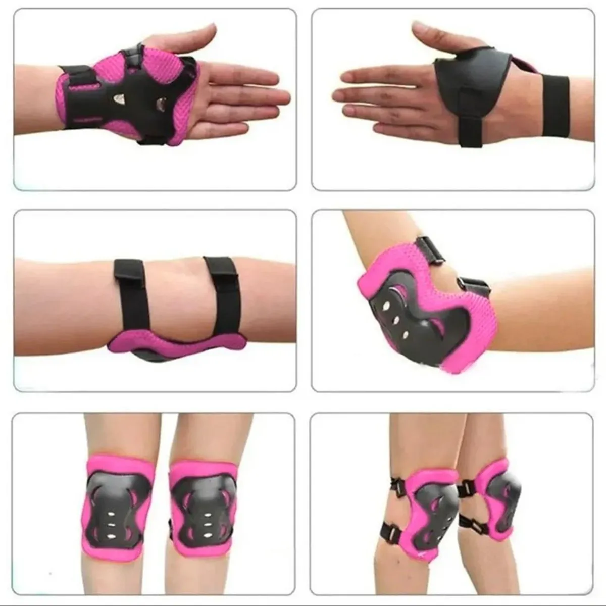 GENERICO - Set de Proteccion para Niños. 7 piezas Rosado con Estrellas