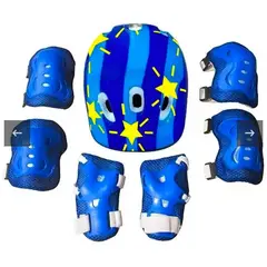 GENERICO - Set de Proteccion para Niños. 7 piezas Azul con Estrellas