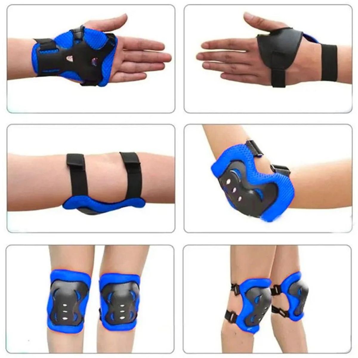 GENERICO - Set de Proteccion para Niños. 7 piezas Azul con Circulos