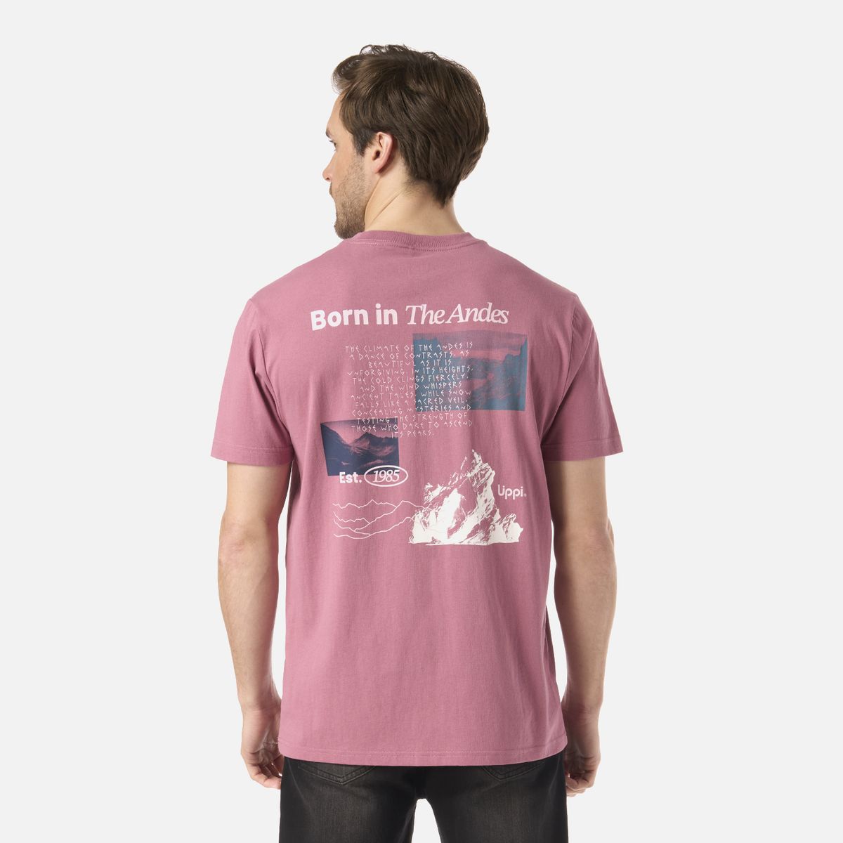LIPPI - Polera Hombre Adventure Page T-Shirt Rosa Oscuro Lippi