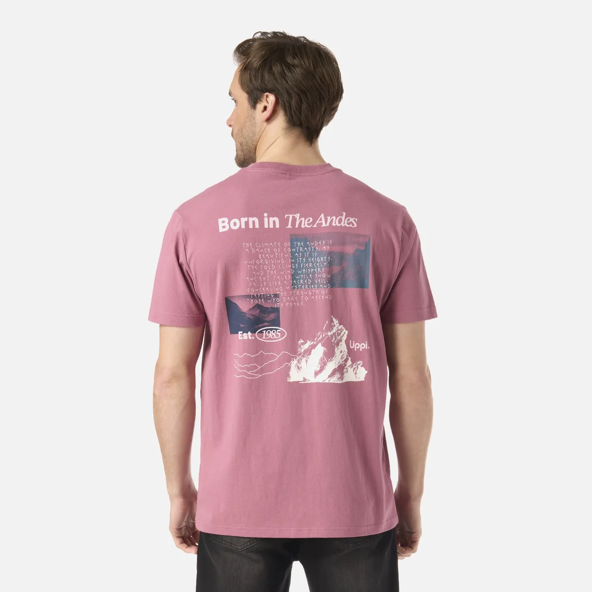 LIPPI - Polera Hombre Adventure Page T-Shirt Rosa Oscuro Lippi