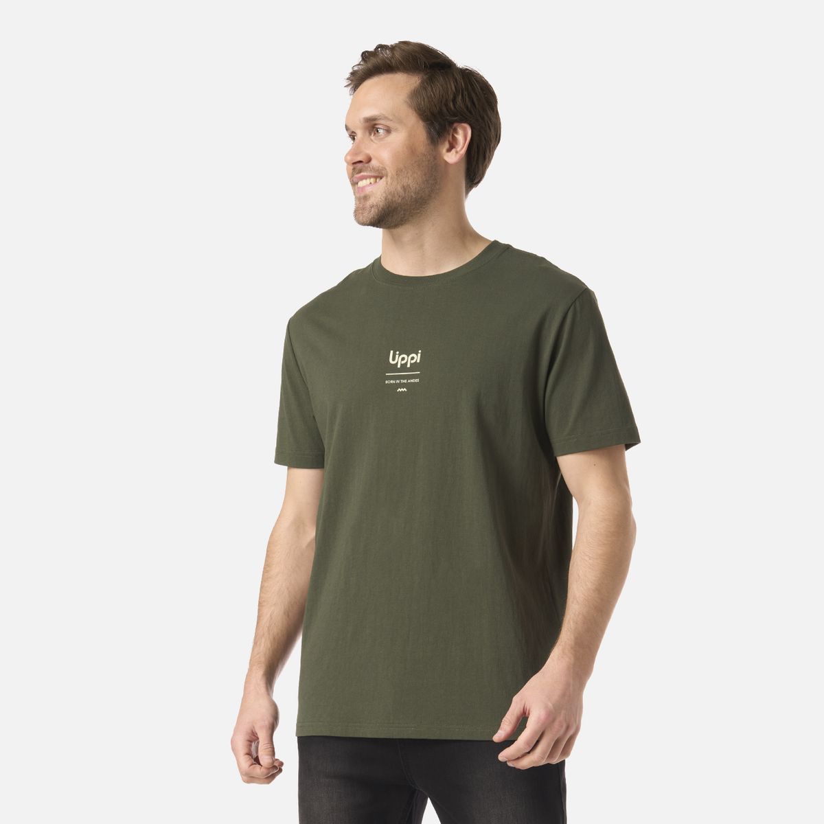 LIPPI - Polera Hombre Adventure Page T-Shirt Verde Musgo Lippi