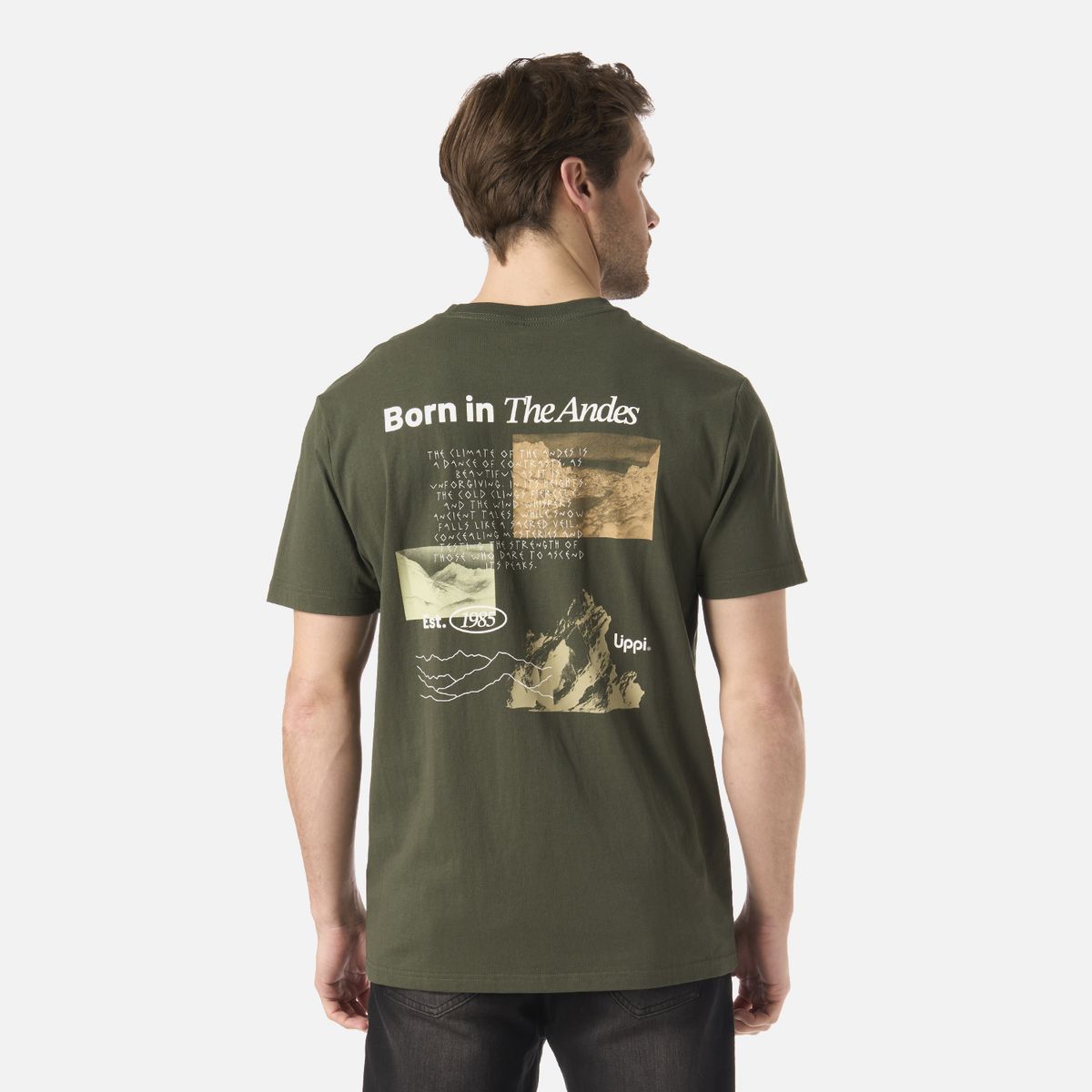 LIPPI - Polera Hombre Adventure Page T-Shirt Verde Musgo Lippi