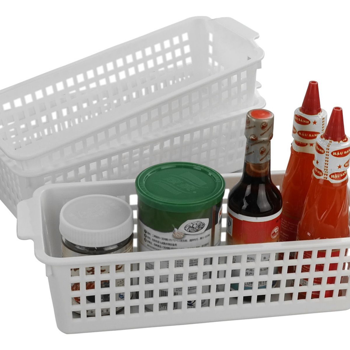 EINICIO - Juego De 2 Cestas Cestos De Plástico Para Organizar Sin Tapa