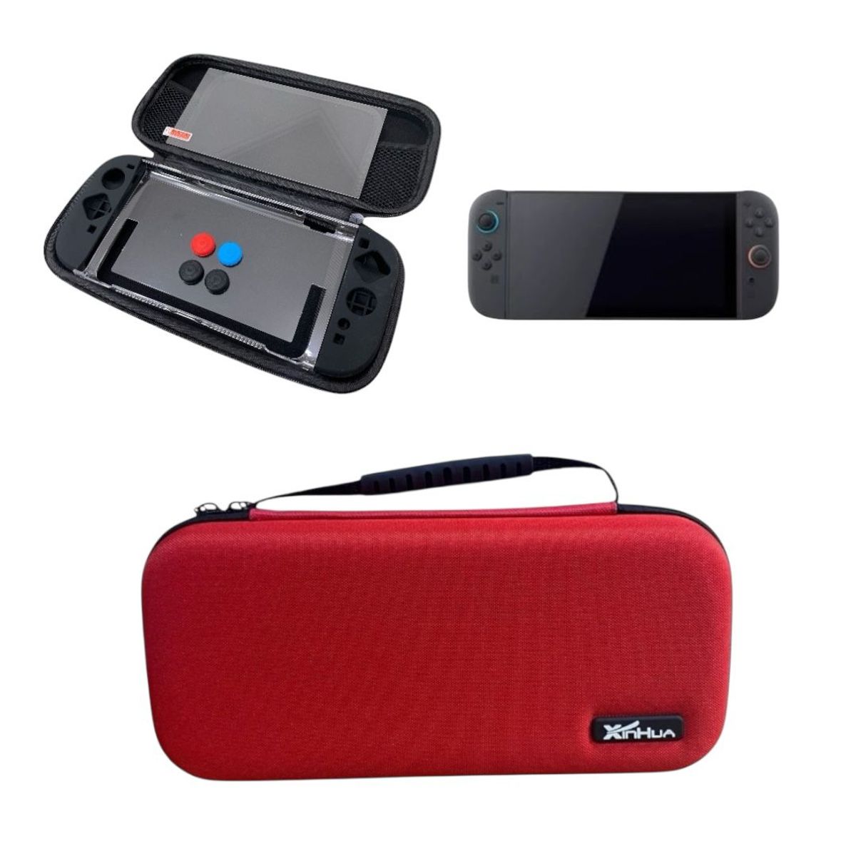 GENERICO - Kit 11 en 1 para Nueva Nintendo Switch 2 – Estuche + Carcasa + Lámina  ROJO