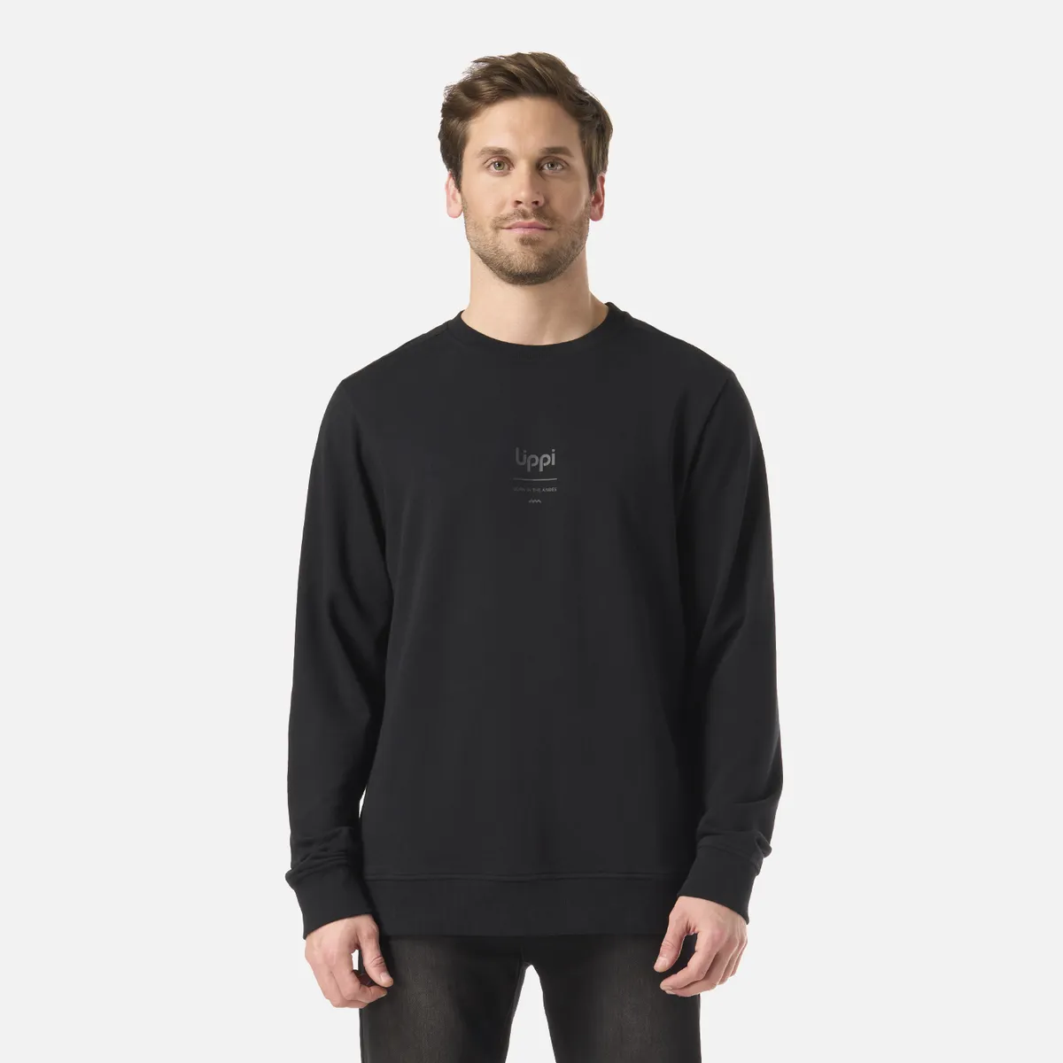 LIPPI - Polerón Hombre Ulmo Mid Point Crewneck Sweatshirt Negro Lippi