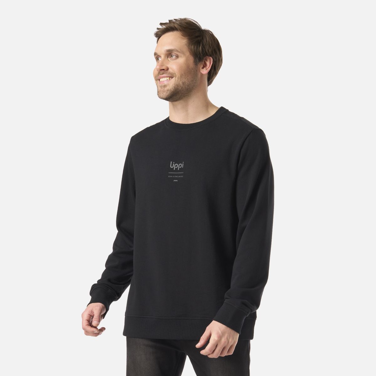 LIPPI - Polerón Hombre Ulmo Mid Point Crewneck Sweatshirt Negro Lippi