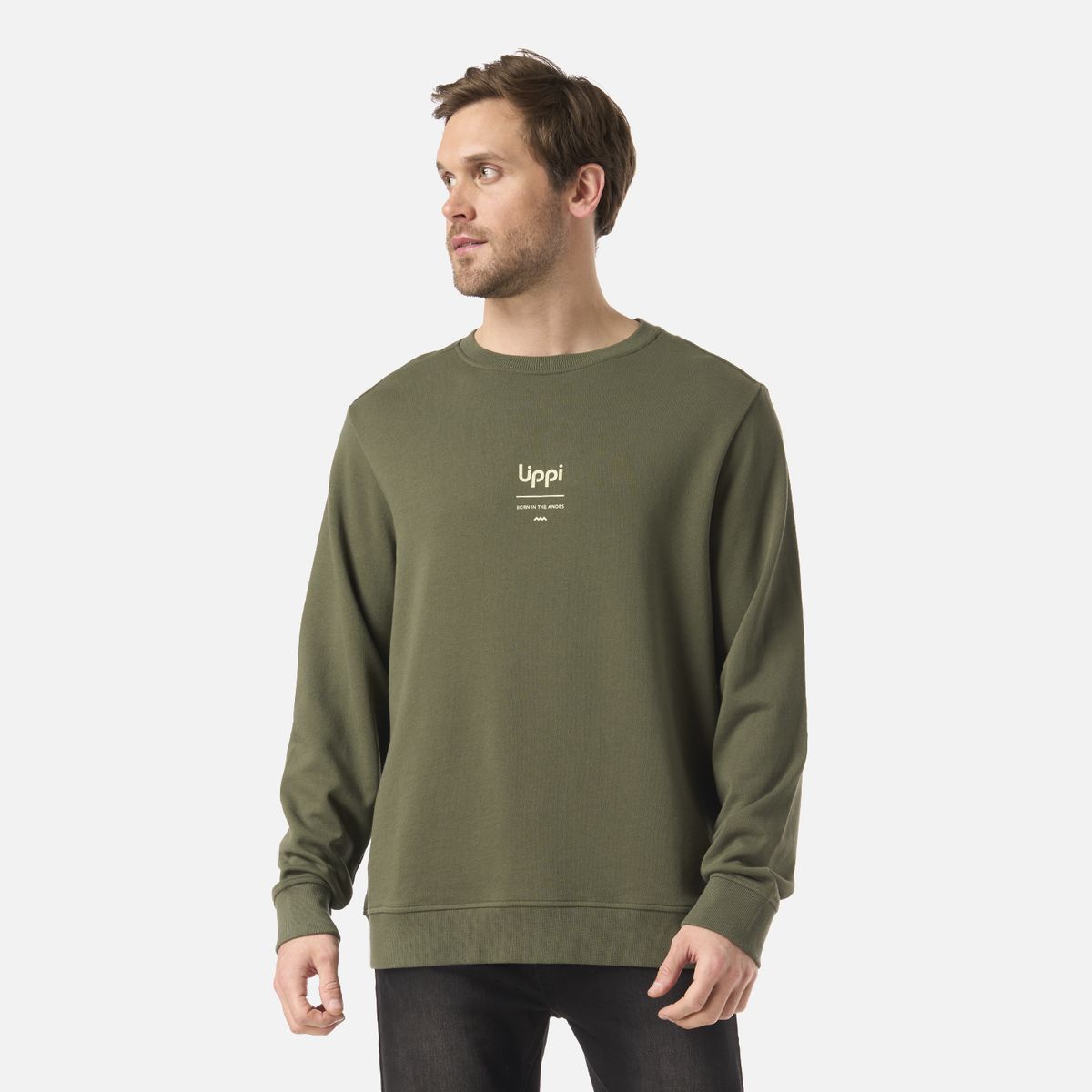LIPPI - Polerón Hombre Ulmo Mid Point Crewneck Sweatshirt Verde Musgo Lippi
