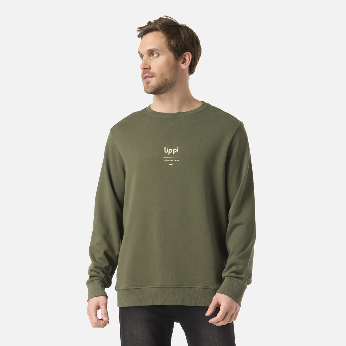 LIPPI - Polerón Hombre Ulmo Mid Point Crewneck Sweatshirt Verde Musgo Lippi