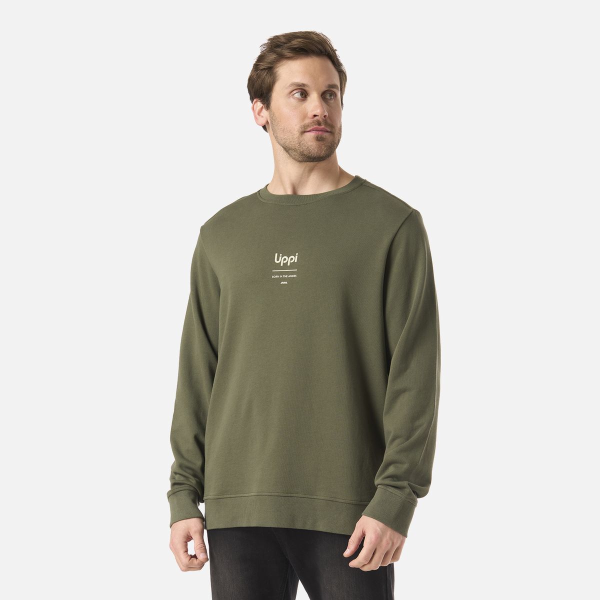 LIPPI - Polerón Hombre Ulmo Mid Point Crewneck Sweatshirt Verde Musgo Lippi