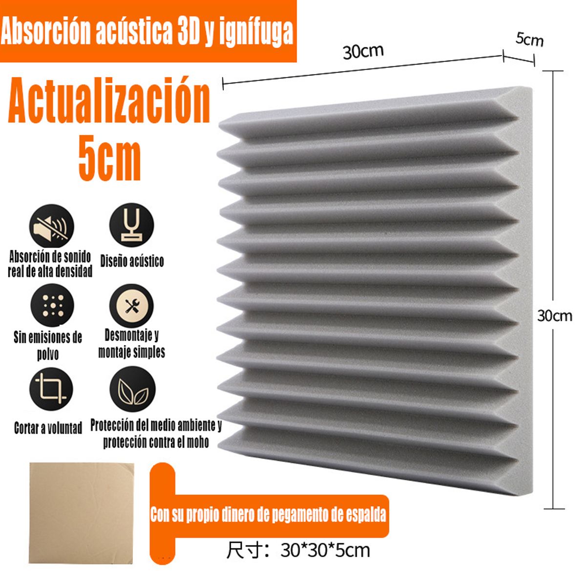 5pcs Algodón De Aislamiento Acústico Autoadhesivo, marca GENERAL - Foto Principal