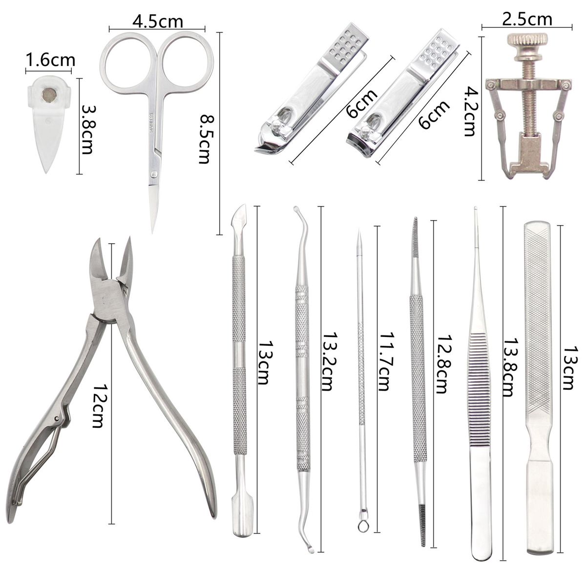 GENERAL - Conjunto De Cortador De Pedicura De Aço Inoxidable 12pieza