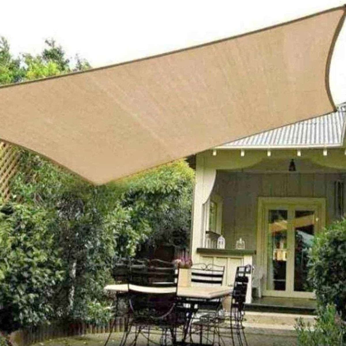 GENERICO - Toldo Carpas tipo Vela Sombra Rectangular 3mx2m Color Beige