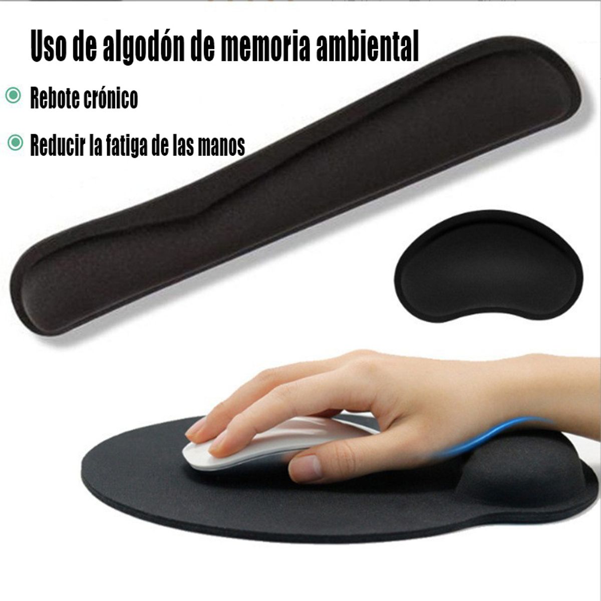 GENERAL - Único Negro Muñeca Mouse Pad 25x23cm
